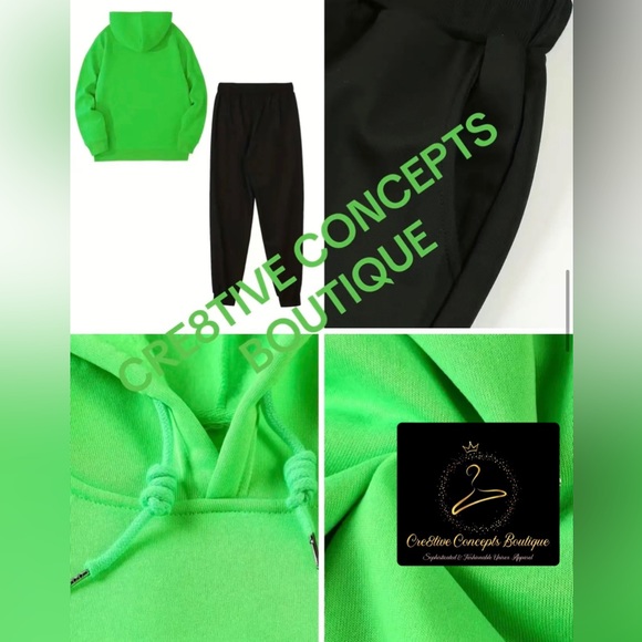 NWT 2pc Black/Green Set Stay Humble, HuSTLe Hard Jogger’s Fit